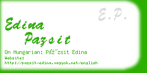 edina pazsit business card